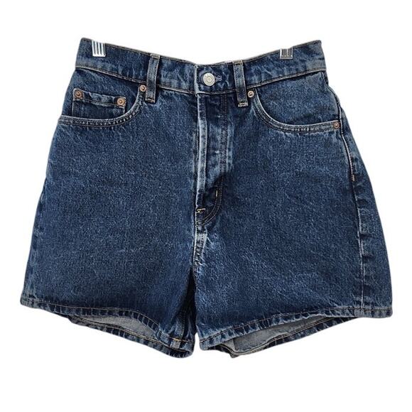 New NWT & Other Stories High Waist No Stretch Denim Shorts Button Fly Size‎ 2 - Picture 1 of 7
